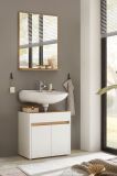 Badm�bel Set 2-teilig Center in wei� und Wotan Eiche Badkombination 60 cm