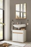 Badm�bel Set 2-teilig Center in wei� und Wotan Eiche Badkombination 60 cm
