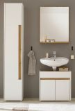 Badm�bel Set 3-teilig Center in wei� und Wotan Eiche Badkombination 114 cm
