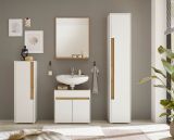 Badm�bel Set 4-teilig Center in wei� und Wotan Eiche Badkombination 168 cm