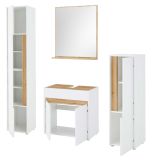 Badm�bel Set 4-teilig Center in wei� und Wotan Eiche Badkombination 168 cm