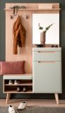 Garderobe Set 3-teilig Isgard in Pistazie matt und Scandi Eiche Garderobenkombination skandinavisch 227 x 197 cm