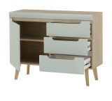 Garderobe Set 3-teilig Isgard in Pistazie matt und Scandi Eiche Garderobenkombination skandinavisch 227 x 197 cm