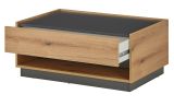 Couchtisch Center in Evoke Eiche und grau Beistelltisch 90 x 60 cm