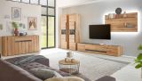 Wohnwand Center in Evoke Eiche und grau Set 5-teilig mit XXL TV-Board 340 cm