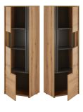 Schrank Set 3-teilig Center in Evoke Eiche und grau Wohnkombination 3 x Vitrine 190 x 155 cm
