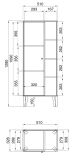 Badezimmer Midischrank Torsby in grau und Evoke Eiche Badm�bel Kommode 51 x 128 cm