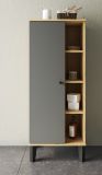 Badezimmer Midischrank Torsby in grau und Evoke Eiche Badm�bel Kommode 51 x 128 cm