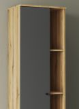 Badezimmer Hochschrank Torsby in grau und Evoke Eiche Badschrank 51 x 190 cm