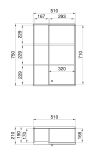 Badezimmer H�ngeschrank Torsby in grau und Evoke Eiche Badschrank h�ngend 51 x 75 cm