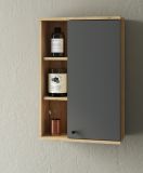Badezimmer H�ngeschrank Torsby in grau und Evoke Eiche Badschrank h�ngend 51 x 75 cm