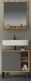 Badm�bel Set 2-teilig Torsby in grau und Evoke Eiche Badkombination 60 cm