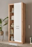 Vitrine Rivian in wei� matt und Evoke Eiche Vitrinenschrank 80 x 195 cm