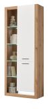 Vitrine Rivian in wei� matt und Evoke Eiche Vitrinenschrank 80 x 195 cm