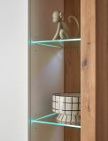 Vitrine Rivian in wei� matt und Evoke Eiche Vitrinenschrank 80 x 195 cm