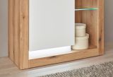 Vitrine Rivian in wei� matt und Evoke Eiche Vitrinenschrank 80 x 195 cm