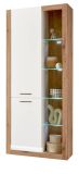 Vitrine Rivian in wei� matt und Evoke Eiche Vitrinenschrank 80 x 195 cm
