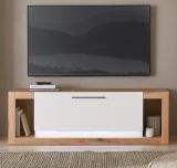 TV-Lowboard Rivian in wei� matt und Evoke Eiche TV Unterteil 150 x 49 cm