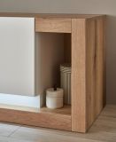 TV-Lowboard Rivian in wei� matt und Evoke Eiche TV Unterteil 150 x 49 cm