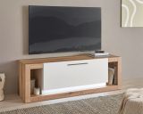 TV-Lowboard Rivian in wei� matt und Evoke Eiche TV Unterteil 150 x 49 cm