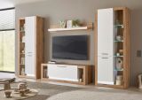 TV-Lowboard Rivian in wei� matt und Evoke Eiche TV Unterteil 150 x 49 cm
