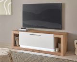 TV-Lowboard Rivian in wei� matt und Evoke Eiche TV Unterteil 150 x 49 cm