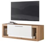 TV-Lowboard Rivian in wei� matt und Evoke Eiche TV Unterteil 150 x 49 cm