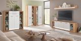 Wandboard Rivian in wei� matt und Evoke Eiche Wandregal 198 cm