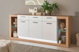 Sideboard Rivian in wei� matt und Evoke Eiche Kommode 198 x 83 cm