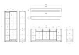 Wohnwand Rivian in wei� matt und Evoke Eiche Wohnkombination Set 3-teilig 298 cm