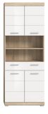 Badezimmer Hochschrank Mambo in wei� Hochglanz und Sonoma Eiche Badschrank 74 x 191 cm
