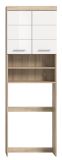 Waschmaschinenschrank Mambo in wei� Hochglanz und Sonoma Eiche Waschmaschinen �berbau 63 x 191 cm