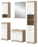 Badm�bel Set 5-teilig Mambo in wei� Hochglanz und Sonoma Eiche Badkombination 164 x 191 cm