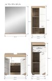 Badm�bel Set 4-teilig Mambo in wei� Hochglanz und Sonoma Eiche Badkombination 112 x 191 cm
