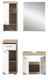 Badm�bel Set 4-teilig Mambo in wei� Hochglanz und Sonoma Eiche Badkombination 112 x 191 cm