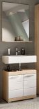 Badm�bel Set 2-teilig Mambo in wei� Hochglanz und Sonoma Eiche Badkombination 60 x 191 cm