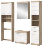 Badm�bel Set 4-teilig Mambo in wei� Hochglanz und Sonoma Eiche Badkombination 190 x 191 cm
