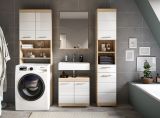 Badm�bel Set 4-teilig Mambo in wei� Hochglanz und Sonoma Eiche Badkombination 190 x 191 cm
