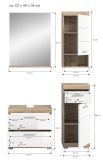 Badm�bel Set 4-teilig Mambo in wei� Hochglanz und Sonoma Eiche Badkombination 112 x 191 cm