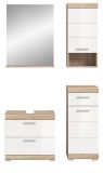 Badm�bel Set 4-teilig Mambo in wei� Hochglanz und Sonoma Eiche Badkombination 112 x 191 cm