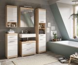 Badm�bel Set 5-teilig Mambo in wei� Hochglanz und Sonoma Eiche Badkombination 164 x 191 cm