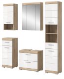Badm�bel Set 5-teilig Mambo in wei� Hochglanz und Sonoma Eiche Badkombination 164 x 191 cm