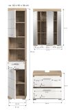 Badm�bel Set 3-teilig Mambo in wei� Hochglanz und Sonoma Eiche Badkombination 112 x 191 cm