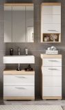 Badm�bel Set 4-teilig Mambo in wei� Hochglanz und Sonoma Eiche Badkombination 112 x 191 cm
