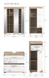 Badm�bel Set 4-teilig Mambo in wei� Hochglanz und Sonoma Eiche Badkombination 112 x 191 cm
