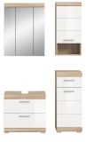 Badm�bel Set 4-teilig Mambo in wei� Hochglanz und Sonoma Eiche Badkombination 112 x 191 cm