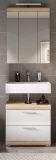 Badm�bel Set 2-teilig Mambo in wei� Hochglanz und Sonoma Eiche Badkombination 60 x 191 cm