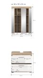 Badm�bel Set 2-teilig Mambo in wei� Hochglanz und Sonoma Eiche Badkombination 60 x 191 cm