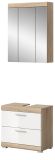 Badm�bel Set 2-teilig Mambo in wei� Hochglanz und Sonoma Eiche Badkombination 60 x 191 cm