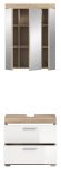 Badm�bel Set 2-teilig Mambo in wei� Hochglanz und Sonoma Eiche Badkombination 60 x 191 cm
